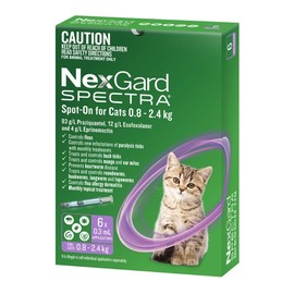 NexGard Spectra Spot On for Small Cats (0.8 - 2.4kg) 0.3ml X 6 - Purple