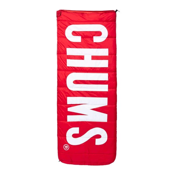 CHUMS CH09-1147-R001-00 Sleeping Bag, Chums Logo, Red, Approx. H 71.7 x W 39.9 inches (182 x 76 cm)