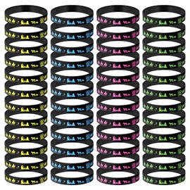 Simgoing 48 Pcs Nativity Scene Silhouette Rubber Bracelets Set Holiday Gifts Decoration Supplies Christian Supplies Christmas Silhouette Rubber Wristbands for Christmas Event Theme Party
