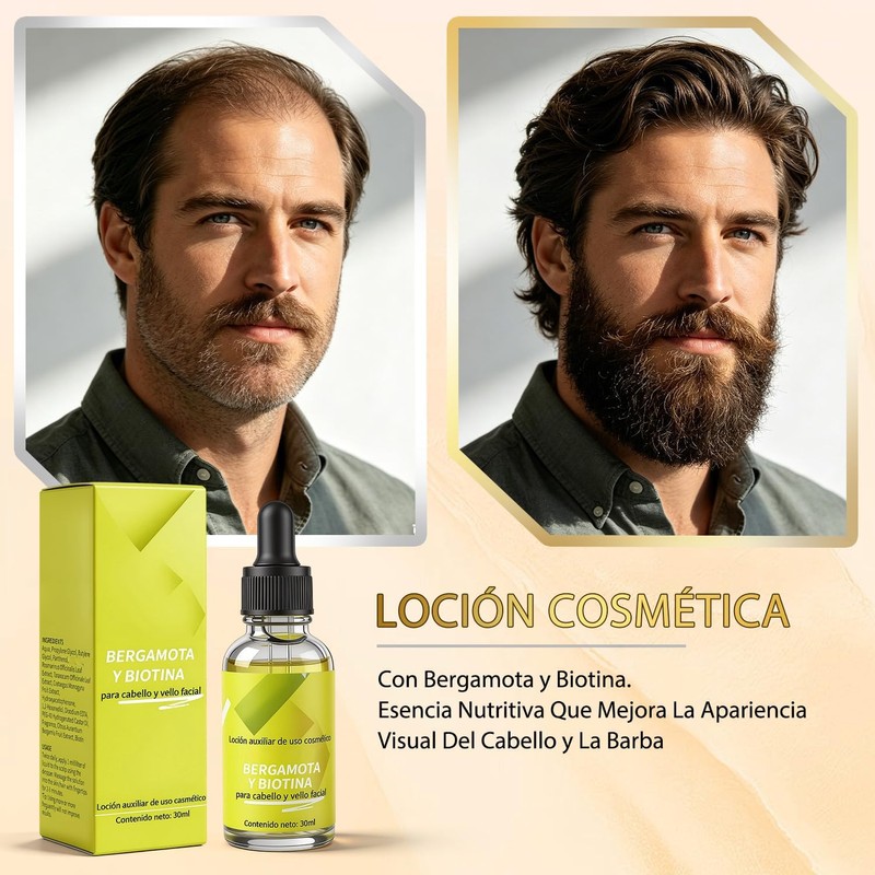 3PCS Aceite Para Barba De Hombre, Beard Serum, Barba Kit