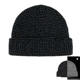 xinrongda Reflective Hat for Men, Black Winter Hats for Men and Women, Men's Thermal Hats and Hats, 360 Reflective Running Beanie for Children, Wool Hats Gifts for Women, a