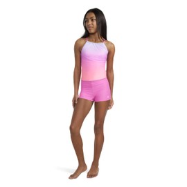 Hurley Girls Tankini 2-Piece Swimsuit, China Rose/Boyshort