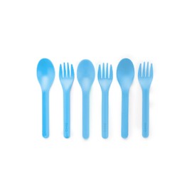 OmieBox Utensil Refill Pack for OmiePod - Matches Capri Blue, Sunrise Orange or Mint Green OmieBox Utensil Set with Case - Reusable, Travel, Lunch Boxes - 3 spoons + 3 forks | PODS NOT INCLUDED