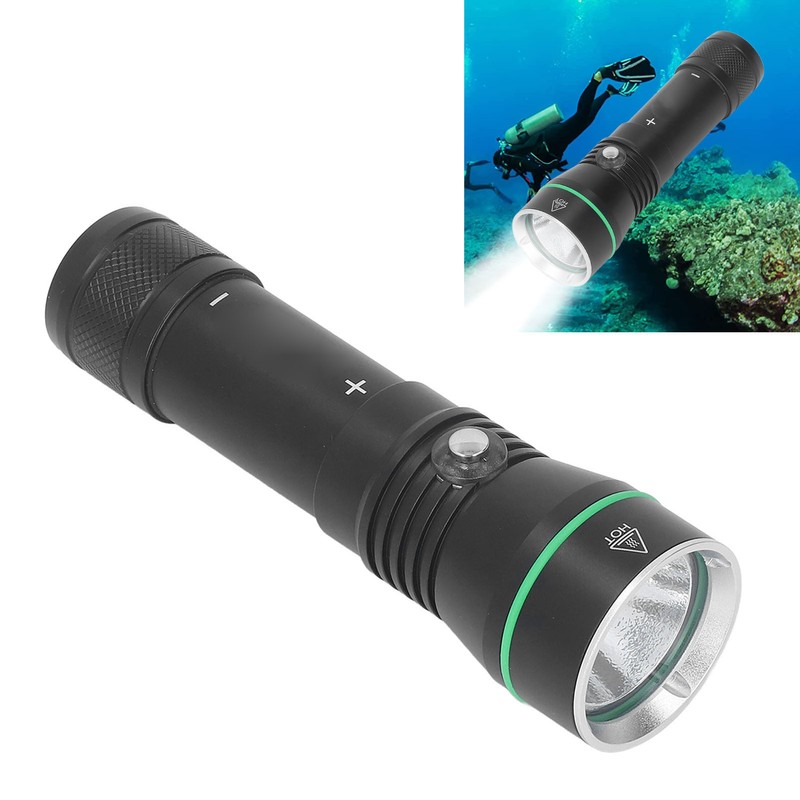 Diving Flashlight Super Bright Flashlight 1200LM Aluminum Alloy IPX8 Waterproof
