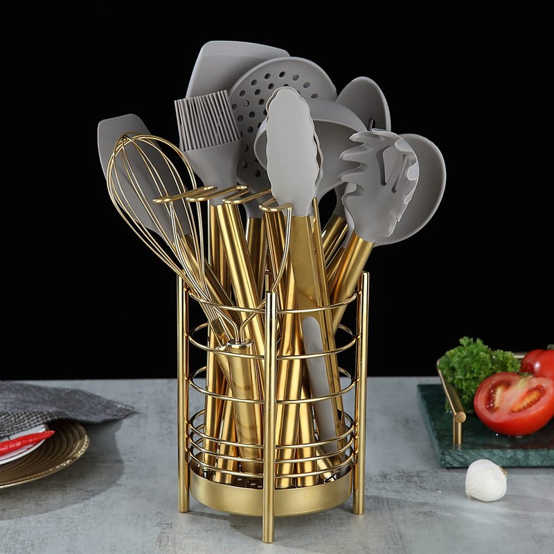 Gold Kitchen Utensils Set, Berglander 38 Pieces Non-stick Silicone Cooking