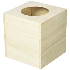 Artemio Square Wooden Tissue Box 14 x 13 x 13 cm, Wood, Beige