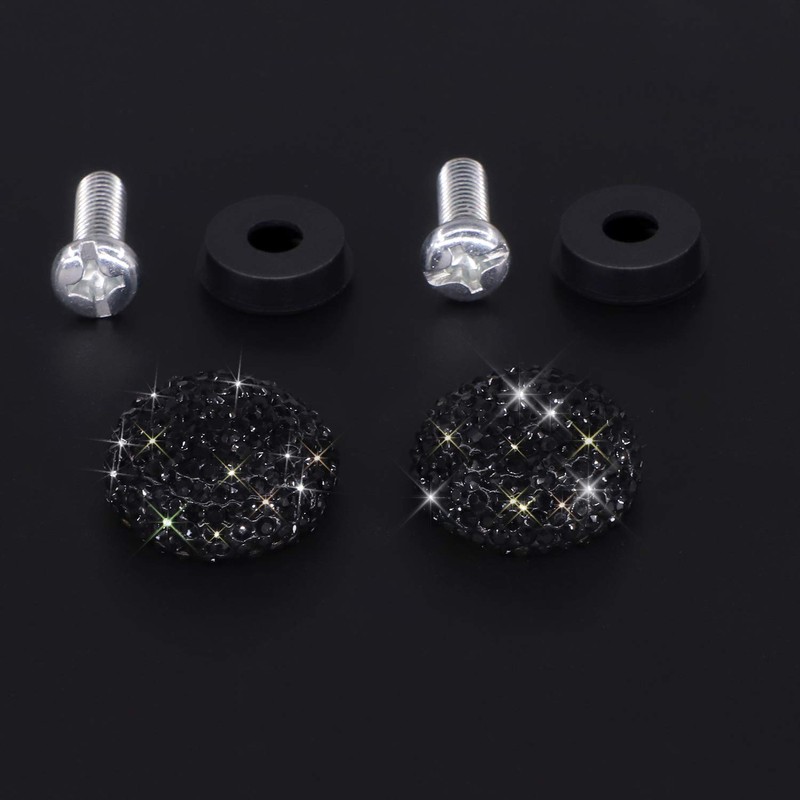 Bling Crystal Rhinestone Screw Caps Covers + Rust Resistant Stainless