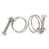 2 Pcs Double Wire Hose Clips Adjustable 304 Stainless Steel