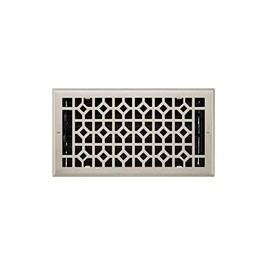 Naiture Appert Steel Wall Register in 6" X 12" (7-1/4" X 13-3/8" Overall), Brushed Nickel Finish