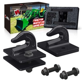 AMBULL AMBULL 2 Pack 3/8" Tractor Bucket Grab Hook Grade 70 Forged Steel Bolt On Grab Hook Tow Hook Mount with Backer Plate,Work Well for Tractor Bucket, RV, UTV,Truck, Max 15,000 lbs, Black