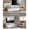 VASAGLE TV Stand with Power Outlet, Adjustable Length 63.8-106 Inches,