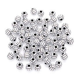 Rgontar 100 Pcs Volleyball Beads 12mm Sports Pony Beads