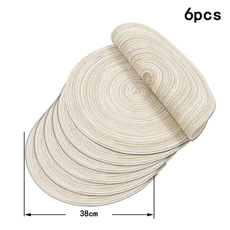 Soulnioi Cotton Place Mats Round Table Placemats 38cm Heat Resistant