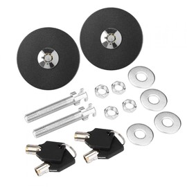 Okuyonic Bloqueo del capó, Capó de Motor Universal de Coche Bloqueo de la cubierta del cofre Kit de pasadores de bloqueo del cofre Bloqueo del cofre del motor para coches de rally(negro)