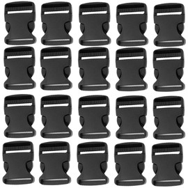 Eyech 20 Pack 1" Quick Side Release Buckles, Adjustable Plastic Buckles Replacement for Backpack Webbing Luggage Strap Pet Collar