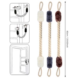 Pack of 3 Door Stopper Latch, Door Stopper Clamp Protection, Baby Door Lock Safety, Cotton Door Cord Clamp Protection, Door Handle Stopper, Window Stopper for Pets and Children, Finger Protection