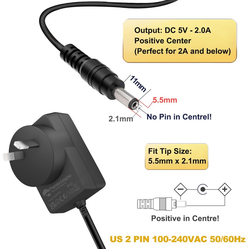 PremierAdater Replacement Power Supply for 5V Revitive CX Circulation Booster