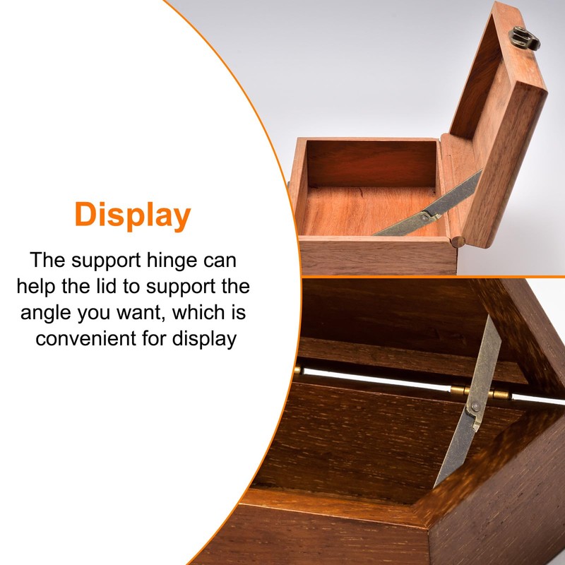 sourcing map 2 Pcs Lid Folding Support Hinges, Iron 180