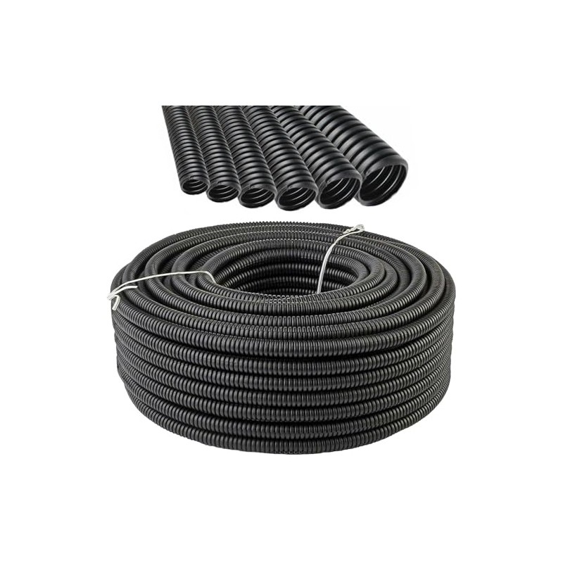 Electriduct 1/4" Polypropylene Non-Slit Wire Loom Corrugated Flexible Conduit -
