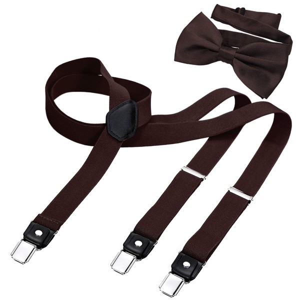 DonDon men's Y-shaped, narrow 2.5 cm braces, elastic and adjustable,
