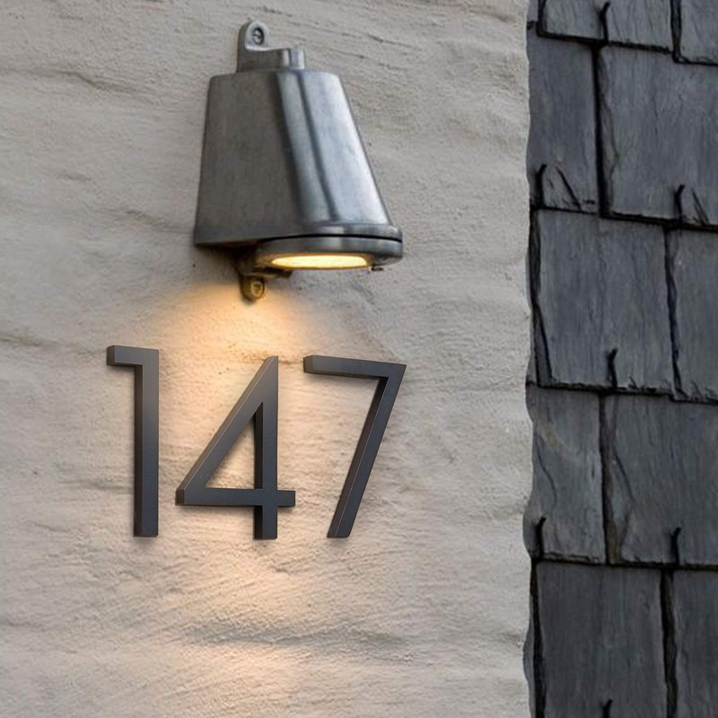HASWARE Floating House Number 6 inch Stylish Door Numbers Alphabet