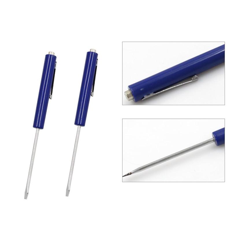 LVOUP Mini Pocket Screwdriver Blue Portable Screwdriver Slotted Screw Driver