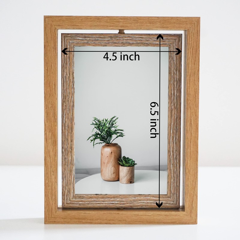 PLUSCHEN 4x6 Spinning Picture Frame Rotating Photo Frame Vertical or