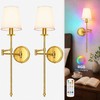 Bicrink Battery Operated Wall Sconces Set of 2, Wireless Rechargeable