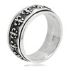 Treasure Bay Men's Women's Spinning/Spin/Spinner Ring Fleur-de-lis 10MM Band Finger