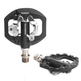 ROCKBROS Bicycle Pedals, 2 in 1 Pedals SPD and Flat Pedals Made of Nylon Fibre, Lightweight and Waterproof, Click Pedal SPD Non-Slip for BMX, MTB, Gravel, Road Bike and Trekking