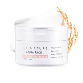 S.NATURE AQUA RICE CLEANSING BALMㅣ Korean Makeup Remover, Vegan, Facial Cleanser and Cleansing Balm, Rice water & Rice Bran Oil Based For All Skin Types (90ml / 3.04 fl oz)