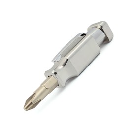 Pocket Screwdriver with Magnet & Clip (Stainless Steel) Double Ended with Phillips, Flat Head