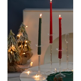 Willceka Glass Bobeches for Candlestick Holders, 12 Pcs Candle Drip Protectors, Candle Drip Catcher for Tapers Candle Stick Candle Holder for Wedding Party Home (Round, S)