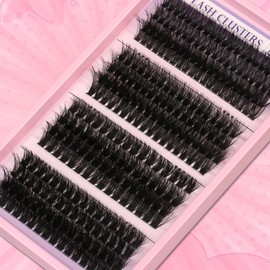 Himirell 280 Pcs Lash Clusters Extensions Kit - 60D 80D 100D 120D Faux Mink Individual Eye Lash 12-18mm Clusters with D Curl Fluffy Wispy Lash Clusters for Lash Extension at Home