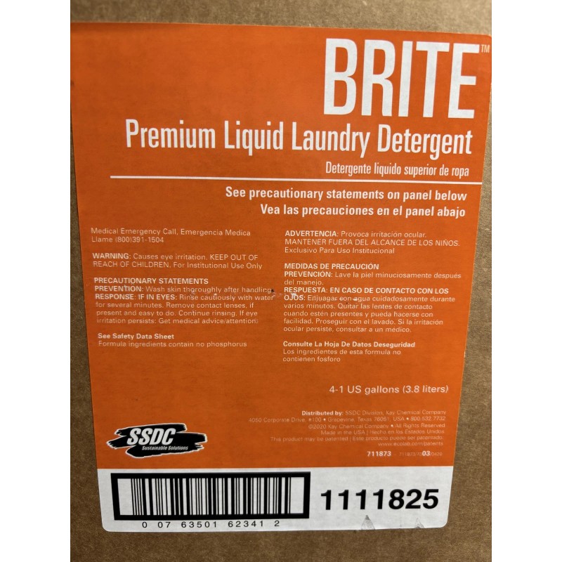 BRITE Premium Liquid Laundry Detergent 1 Gal Commercial Grade