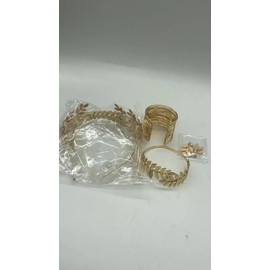 Tiaras Novia Boda Tocado Juego Joyas Aretes Color Oro Corona