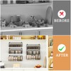 X-cosrack 4 Pack Spice Rack Wall Mount, Upgraded Connectable Seasoning