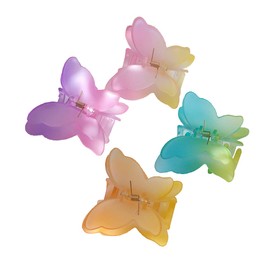 4 Pieces Colorful Matte Hair Claws Cute Butterflies Summer Hair Clips Ponytail Hair Clips Hair Clamps Jaw Clips for Thin Thick Hair Accessories