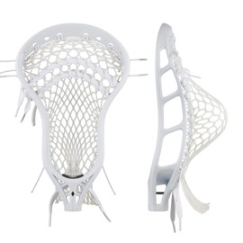 StringKing Men’s Mark 2V Midfield Lacrosse Head Strung with Type 4s Mesh (White/White)