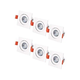 LUMINARIO LED AKSI 3W Ilumina 230 lm Consume 3W (vatios), 127V, Base Cuadrada 7.5x7.5 cm, LUZ BLANCA 6500K, 25,000 Hrs de Vida - PACK de 6 focos