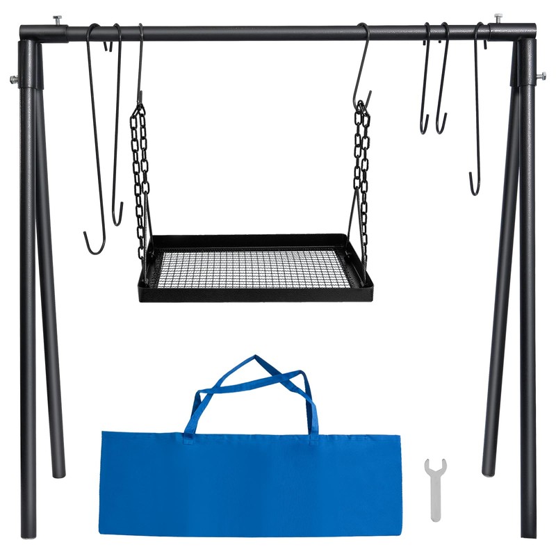 HONYTA Campfire Swing Cooking Grill Stand, Collapsible Campfire Cooking Rack