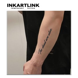 INKARTLINK Cell Colored Tattoo Stickers, Live Prepare for Death, Set of 3, Waterproof, Stylish, English, Letters, English