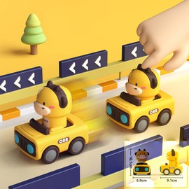 Press and Go Car Toys for Toddlers 1-3, 4 Pack Animal Car Toys for 1 2 Year Old Baby, Push Go Friction Vehicle Toys for Infants 6-9-12-18 Months, Christmas Stocking Stuffer Gift for Kids Toddler Baby