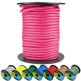 West Coast Paracord 550lb Paracord Spools – 7 Strand Type III Tactical Parachute Cord for Hiking, Camping, and Fishing – Neon Pink (100 ft)