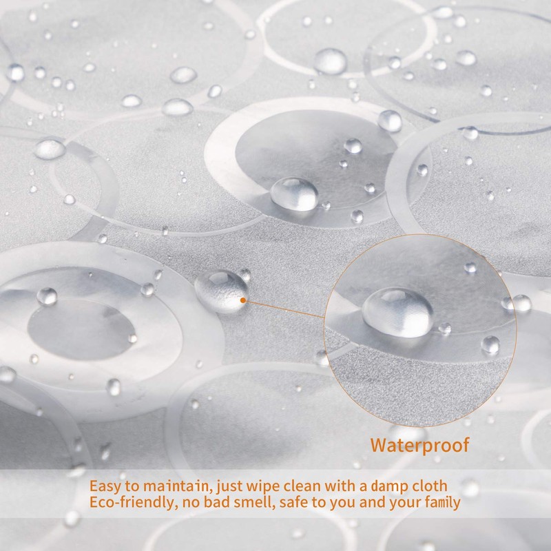WELTRXE Shower Curtain Liner with Magnets, Shower Curtains Waterproof for