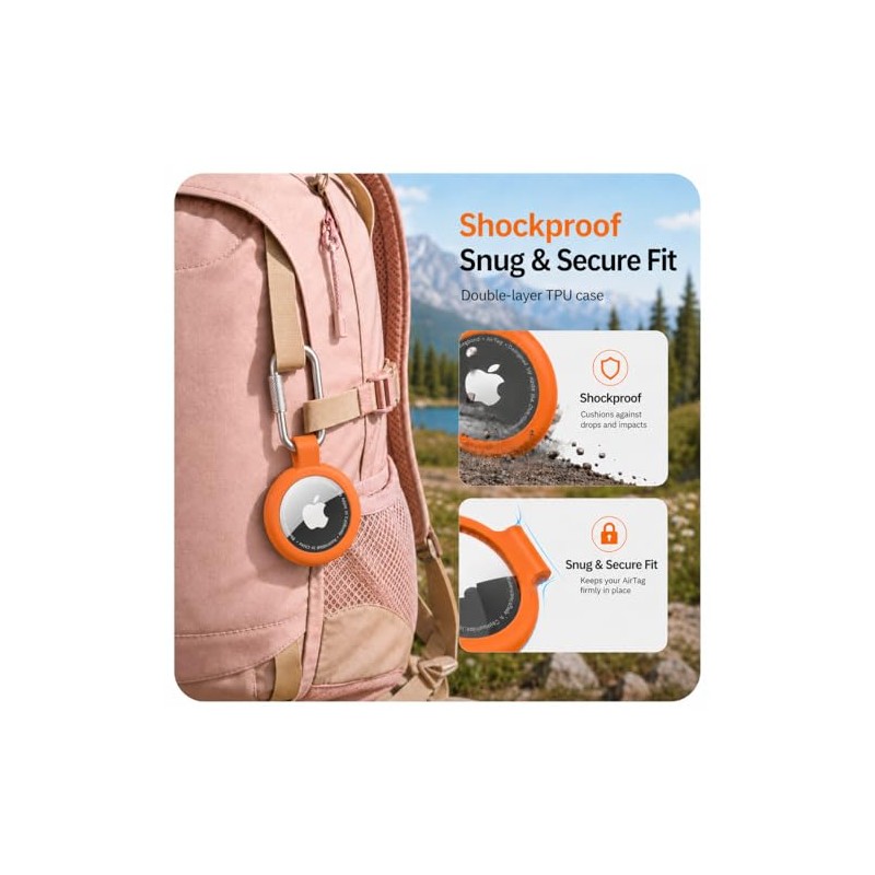 Waterproof Holder for AirTag Keychain - 4 Pack with Carabiner