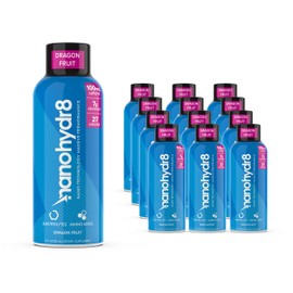 Nanohydr8 Workout Energy Drink with Nanotechnology for Fast Hydration and Electrolyte Recovery, 4 Ounce Shooter, Dragon Fruit 12 Pack