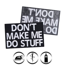 Sew-on "Don't Make Me Do Stuff" Sew-On / Iron-On Patch | Chiller Sticker Employee Gift Application for All Fabrics | 85 x 55 mm