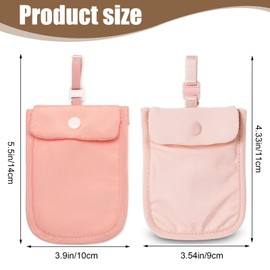 RFID Washable Hidden Bra Wallet -2PCS Adjustable Bra Wallet Women Travel -Elastic Neck Strap Suitable for All Bra Sizes -Anti-Pickpocket Travel Pouches Under Clothes Protecting Cards Money&Valuables