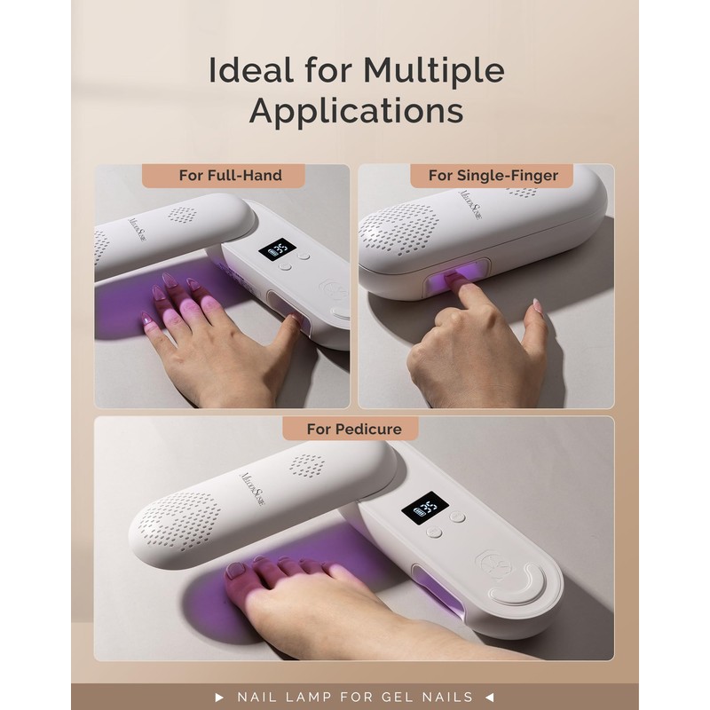 Melodysusie Plus20F Cordless UV Nail Light, Innovation UV Protection Nail